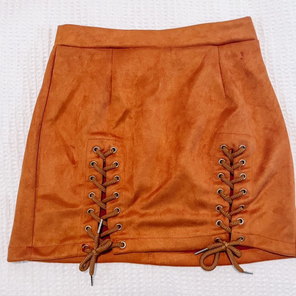 Orange Suede Skirt- perfectly clean - only worn once